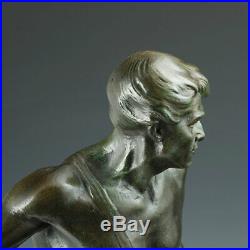 Henri Du Gauquié (1858-1927) Sämann Art Nouveau Bronze Sculpture Fac et Spera