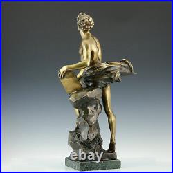 J. Causse Le Penseur vers 1900 Bronze Sculpture Art Nouveau France