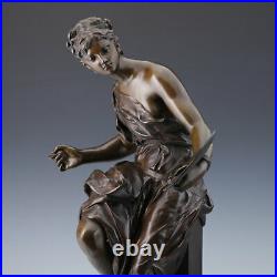 J. P. Aubé Allégorie De Peinture Bronze Sculpture Um 1900 France Art Nouveau
