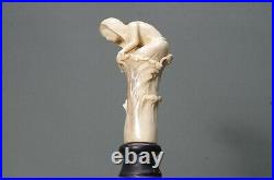 Jambe Sculpture sur Socle en Bois Art Nouveau 22cm Femme Nu Érotique Buste