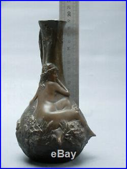 Jean Garnier Vase Art Nouveau Sculpture 1900 Bronze Galle Guimard Nu Feminin
