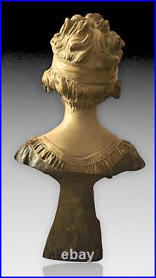 L. Chopart Grand Buste Terre Cuite Art Nouveau 1900 No Goldscheider Ht. 55cm