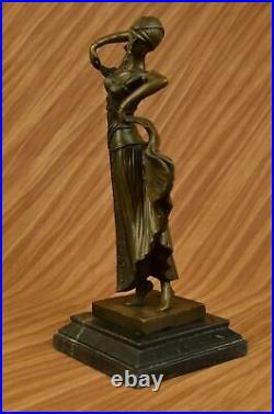 LOVELY1920 `S Décor Nouveau Dancer Signé Chiparus Pure Statue Bronze Statue Art