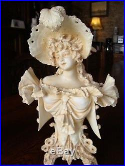Magnifique Paire De Sculptures Porcelaine Art Nouveau-bohemia-austria-tepli Xix°