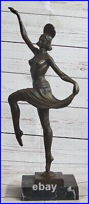 Main Fabriqué Style Art Nouveau Musée Qualité Bronze Danseuse Sculpture Statue