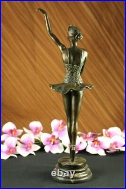 Main Statue Bronze Sculpture Art Nouveau Grand Ballerine Danseuse Maison Cadeau