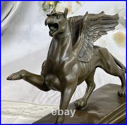 Merveilleux Style Art Nouveau Gothique Gargouille Bronze Sculpture Chaud Cast