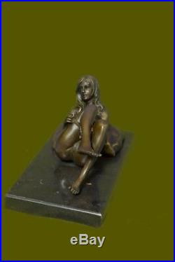 Moderne Art Nouveau Abstrait Nu Femme Fille 100% Sculpture Bronze par Mavchi