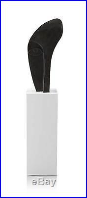 Noires Pierre Naturelle Sculpture Stiller Observateur Hauteur 64 cm 19 Kg