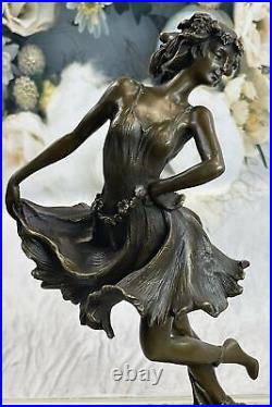 Original Milo Art Déco / Nouveau Gypsy Danseuse Fonte Marbre Base Figurine Solde