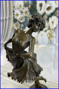 Original Milo Art Déco / Nouveau Gypsy Danseuse Fonte Marbre Base Figurine Solde
