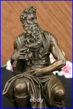 Ouest Art Déco Sculpture Juif Fondateur Prophet Moses Bronze Figurine Solde