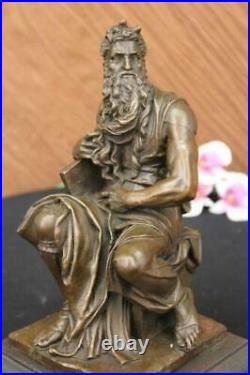 Ouest Art Déco Sculpture Juif Fondateur Prophet Moses Bronze Figurine Solde