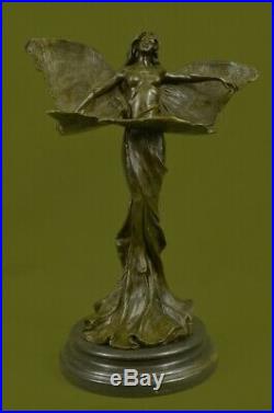 Ouest Pure Bronze Marbre Fairy Nymphe Ange Statue Art Déco Sculpture Figurine