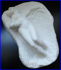 P. BOUNY (XIX-XX) Sculpture en marbre de Carrare d'époque Art nouveau
