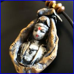 Pendentif tara blanc pendentif amulette talisman pendentif bouddha sculpture art