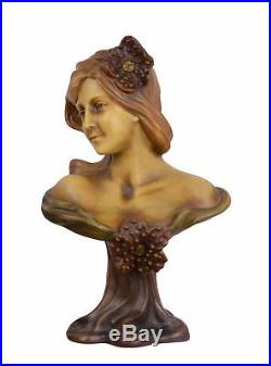 Porcelaine sculpture en terre cuite Buste chiffre Femmes Art Nouveau