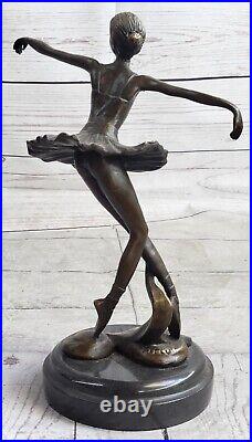 Prima Ballerine Bronze Sculpture Style Art Nouveau Deco Marbre Figurine Statue