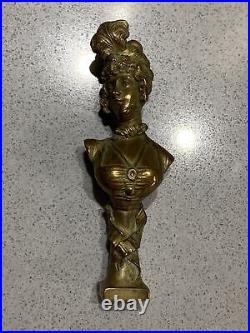 RARE Sculpture bronze Art Nouveau A Caro, sceau à cacheter Femme