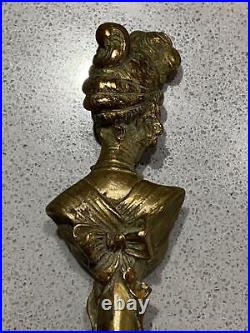 RARE Sculpture bronze Art Nouveau A Caro, sceau à cacheter Femme