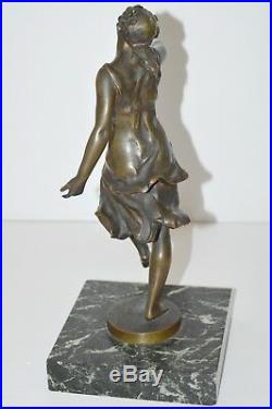 SUPERBE STATUETTE FEMME BRONZE patine BRUNE ART NOUVEAU signé A. R. PHILIPPE 1900