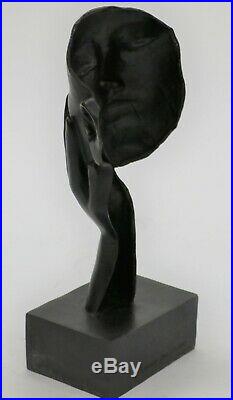 Salvador Dali Art Moderne au Repos Homme Bronze Buste Statue Sculpture Figurine