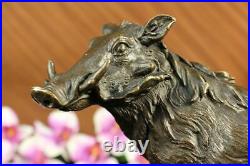 Sanglier Sauvage Cochons Pure Bronze Sculpture Statue Art Décor Ferme Cabine Nr