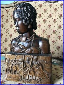 Sculpture Africaniste Beauté Africaine era Anna Quinquaud haut 32 cm vers 1930