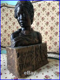Sculpture Africaniste Beauté Africaine era Anna Quinquaud haut 32 cm vers 1930