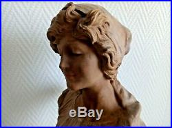 Sculpture Art Nouveau terre cuite Bohémienne par Le Guluche buste 21554