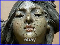 Sculpture Buste De Femme Terre Cuite Signé Alfred Foretay Art Nouveau