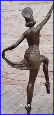 Sculpture En Bronze D'Une Danseuse Érotique Art Nouveau Signée, Qualité Musée