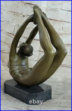 Sculpture En Bronze Massif 100% Art Déco/Nouveau Gymnaste Mémorabilia