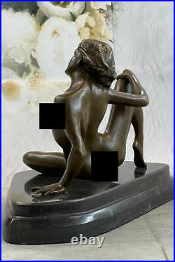 Sculpture En Bronze Unique Signée Forme Féminine Nue Érotique Sexy Art Nouveau