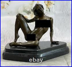 Sculpture En Bronze Unique Signée Forme Féminine Nue Érotique Sexy Art Nouveau