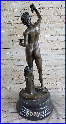 Sculpture Figurine Nue Bacchus En Bronze Massif 100% Art Déco Nouveau