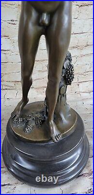 Sculpture Figurine Nue Bacchus En Bronze Massif 100% Art Déco Nouveau