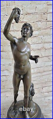 Sculpture Figurine Nue Bacchus En Bronze Massif 100% Art Déco Nouveau