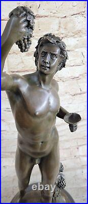 Sculpture Figurine Nue Bacchus En Bronze Massif 100% Art Déco Nouveau