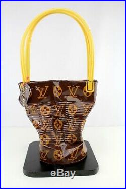 Sculpture Norman Gekko Big Crushed Louis Vuitton Handbag oeuvre d'art sac a main
