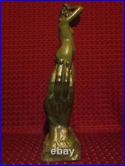 Sculpture Nu Art Nouveau Deco Jugendstil Venus Bronze Bouraine Offrande 1910