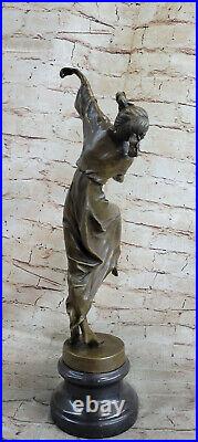 Sculpture Statue De Danseuse Gipsy En Bronze Patiné Fait Main Art Nouveau