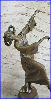 Sculpture Statue De Danseuse Gipsy En Bronze Patiné Fait Main Art Nouveau