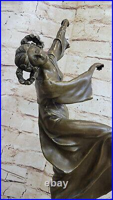 Sculpture Statue De Danseuse Gipsy En Bronze Patiné Fait Main Art Nouveau