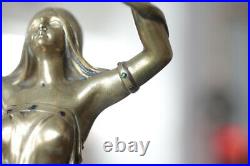 Sculpture Statuette en bronze Lampe Art Nouveau Signée Henry Fugere