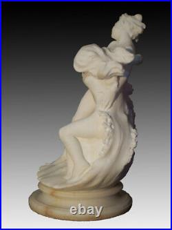 Sculpture albâtre la vague Art-Nouveau 1900
