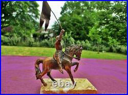 Sculpture ancienne Jeanne à cheval Art Nouveau Antique sculpture Jeanne on horse