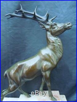 Sculpture bronze animalier cerf bronze décor chasse d'époque Art Nouveau