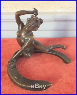 Sculpture bronze art nouveau Georges Recipon la Chance
