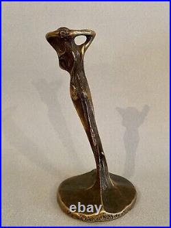 Sculpture bronze femme Art Nouveau Deco jugendstil 1900 signé à identifier